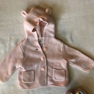 Baby Gap pink hood sweater 3-6 mo